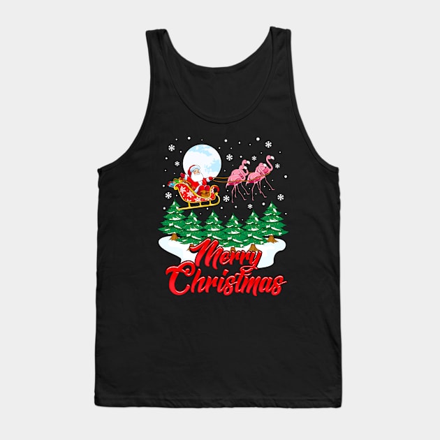 Funny Flamingo Santa Merry Christmas Gift Xmas Design Tank Top by Dr_Squirrel